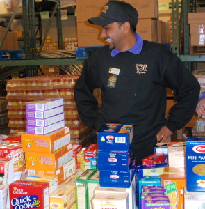 “We’re all having fun,” said Maneesh Chudasama, service area manager at the Downingtown Wegmans, as he sorted pasta with some of his co-workers.