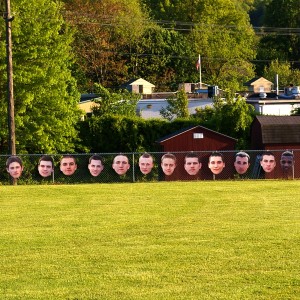 Coatesville celebrated senior night on Tuesday with pictures of the senior along the first base line.