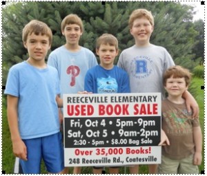 Students from Reeceville Elementary hope the public will support the school's 10th annual used-book sale, a fund-raiser that benefits enrichment programs at the school