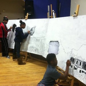 Students worked on the mural at the Bridge Academy and Community Center on Olive Street in Coatesville for nine months.