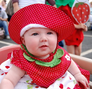 This berry special outfit was featured in the Strawberriest Kids Contest during the 2012 Strawberry Festival.