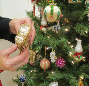 Chester County Sheriff Carolyn “Bunny” Welsh shows off the detail on the bottom of one of the ornaments.