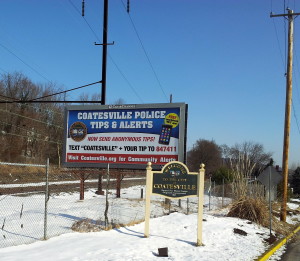 A new billboard lets Coatesville residents know about a new way to contact police anonymously.
