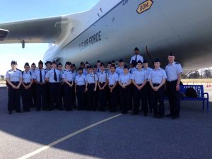  AFJROCT cadets took many academic trips during the 2015-2016 school year — one included a tour of the Dover Air Force Base. Credit: AFJROTC.