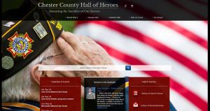 A screenshot of the new Website honoring the county's Hall of Heroes.
